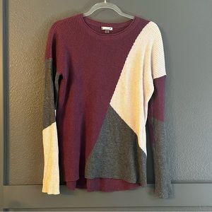 SMARTWOOL • Colorblock crew ribbed sweater - medium